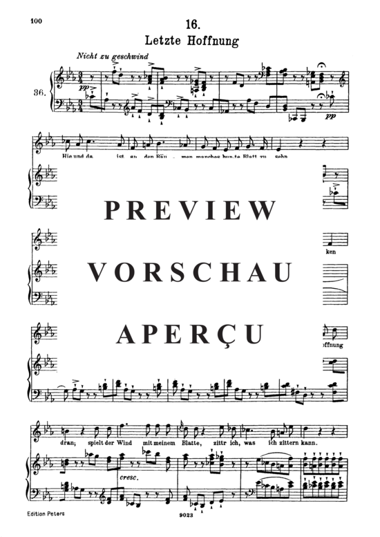 gallery: Letzte Hoffnung D.911-16 (Winterreise) , ,  (Gesang hoch + Klavier)