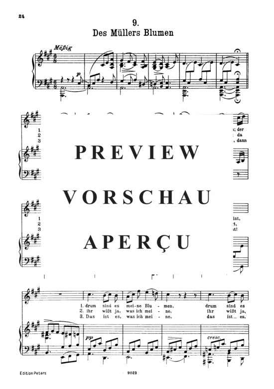 Product gallery: Page 2 of 3 Des Müllers Blumen D.795-9 (Die Schöne Müllerin), , High Voice and Piano