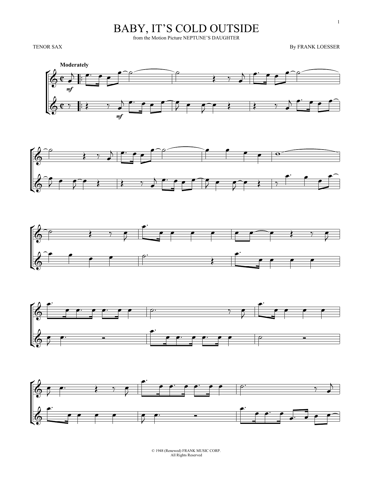 Product gallery: Page 1 of 1 Baby, It's Cold Outside, Frank Loesser