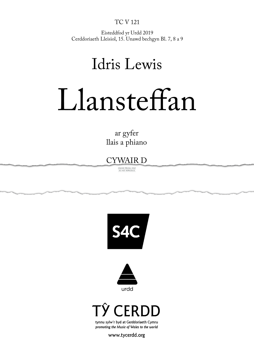 Produktgalerie: Seite 1 von 1 Llansteffan (Over the Sea to White Llanstephan), Idris Lewis, Gesang, Klavier
