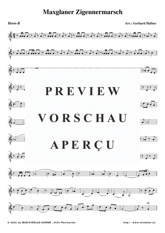 Produktgalerie: Seite 8 von 11 Maxglaner Zigeunermarsch, , (Blechbläser Quintett)