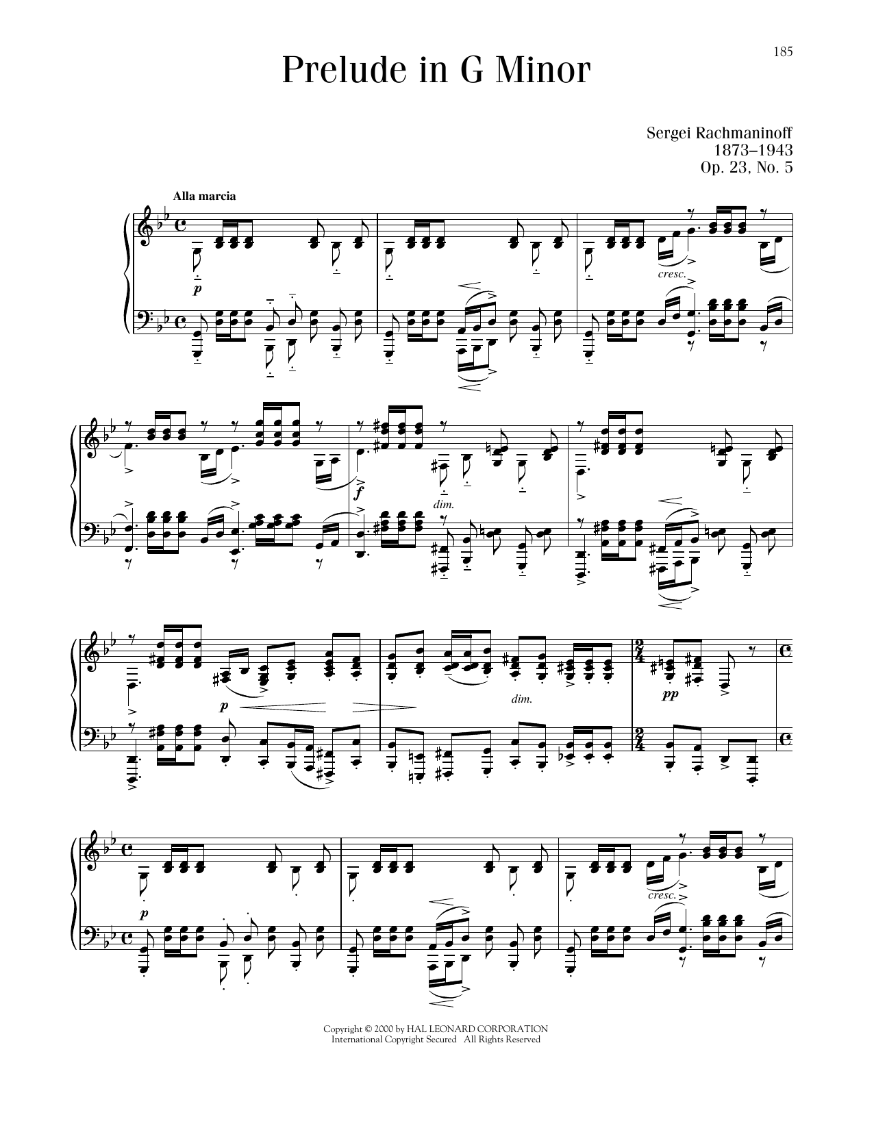 Product picture to: Prelude In G Minor, Op. 23, No. 5