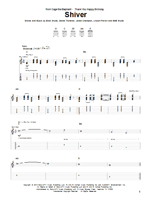 Product gallery: Page 1 of 1 Shiver, Cage The Elephant