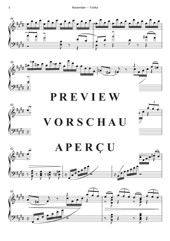 Product gallery: Page 8 of 10 November - Troika - The Seasons, Op. 37b, No. 11 , , Piano Solo