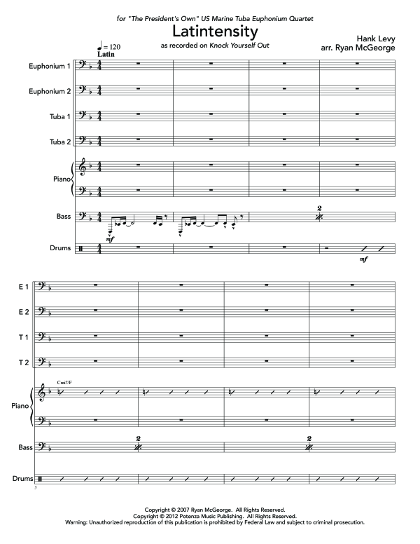 Product gallery: Page 1 of 11 Latintensity, , (Tuba Quartet EETT Rhythm Section)