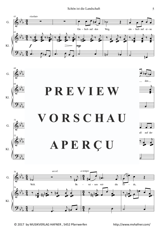 Product gallery: Page 10 of 11 Schön ist die Landschaft, , (medium voice and piano)