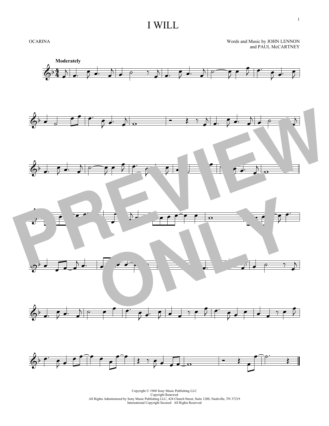 Product gallery: Page 1 of 1 I Will, The Beatles