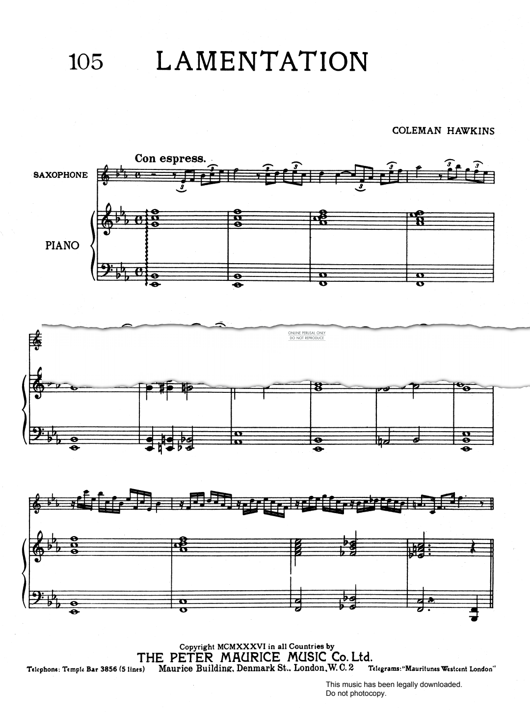 Product gallery: Page 1 of 1 Lamentation, Coleman Hawkins