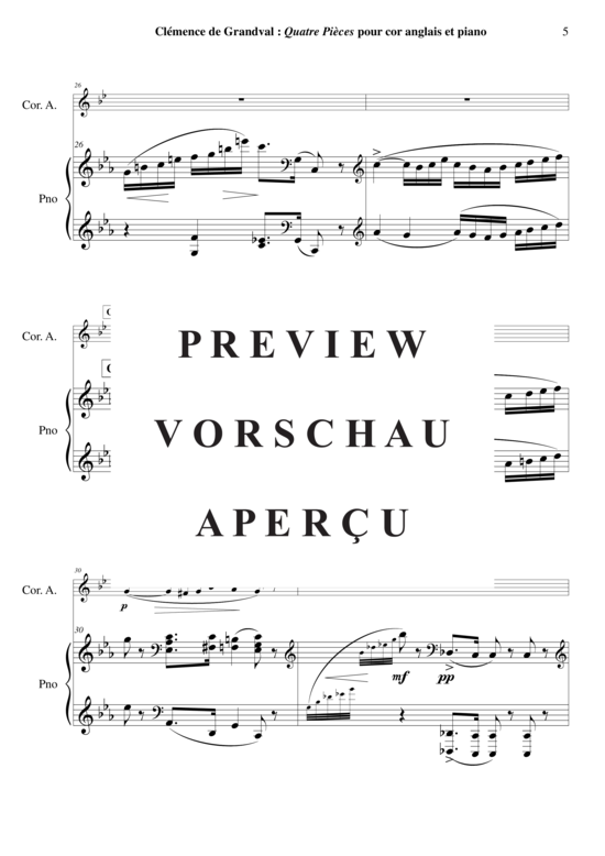 Produktgalerie: Seite 6 von 21 Quatre Pièces , , (Englischhorn + Klavier)