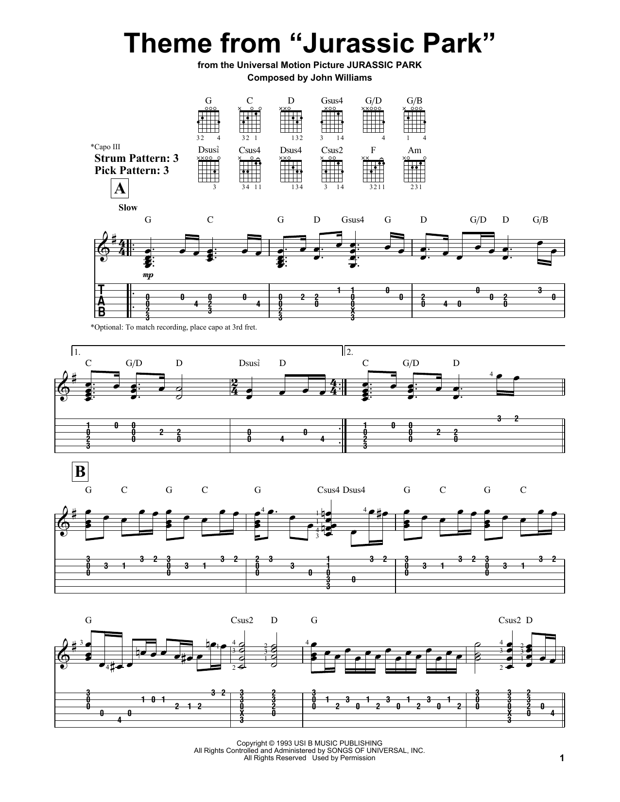 Product gallery: Page 1 of 1 Theme From Jurassic Park, John Williams