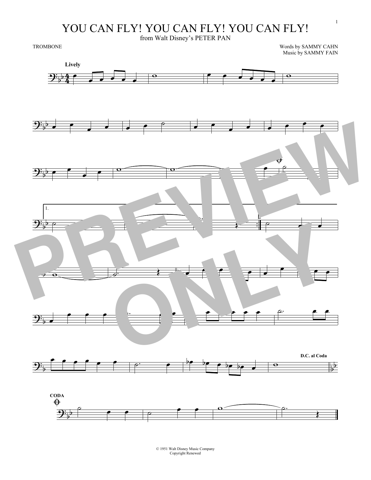 Product gallery: Page 1 of 1 You Can Fly! You Can Fly! You Can Fly! (from Peter Pan), Sammy Cahn