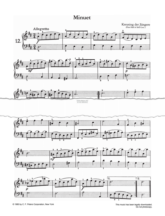 Produktgalerie: Seite 1 von 1 Minuet, Kreysing der Jüngere, Klavier