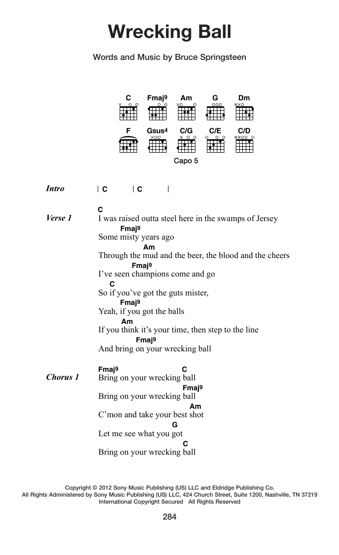 Produktgalerie: Seite 1 von 1 Wrecking Ball, Bruce Springsteen, Gitarre