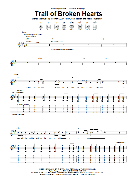 Produktgalerie: Seite 1 von 1 Trail Of Broken Hearts, Dragonforce, Gitarre