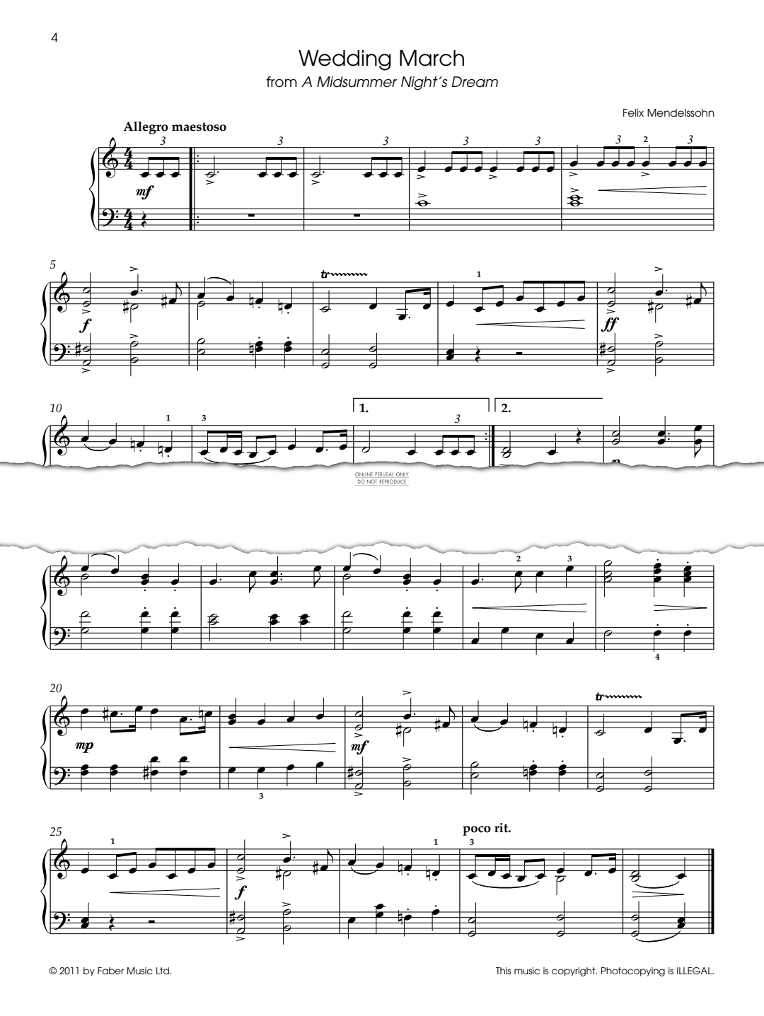 Product gallery: Page 1 of 1 The Wedding March (from 'A Midsummer Night's Dream'), Felix Mendelssohn