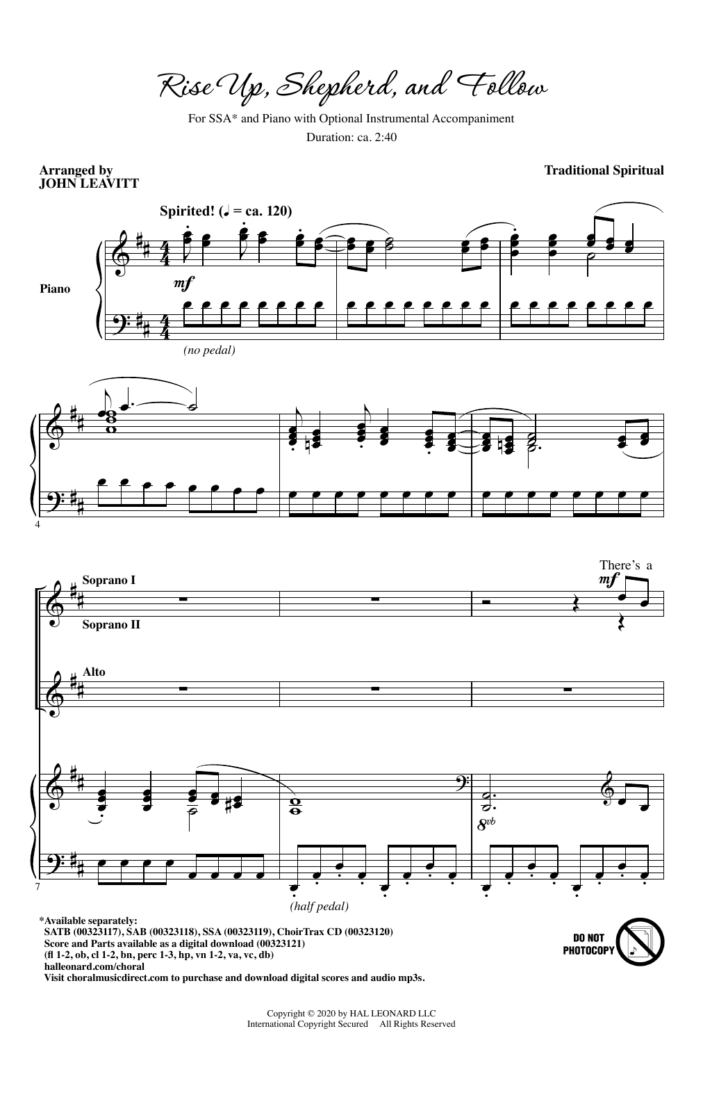 Produktgalerie: Seite 1 von 1 Rise Up, Shepherd, And Follow (arr. John Leavitt), Traditional Spiritual, Chor