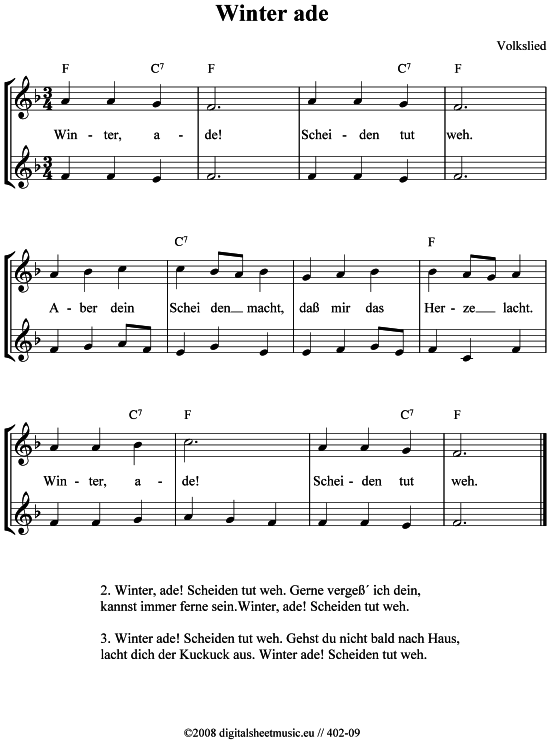 Product picture to: Winter ade Volkslied