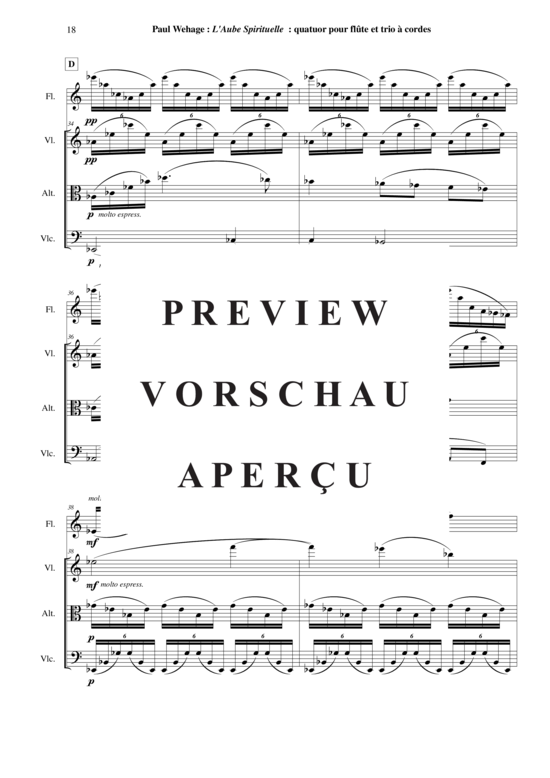 Product gallery: Page 19 of 21 L´Aube Spirituelle , , (Quartet for flute, violin, viola + violoncello)