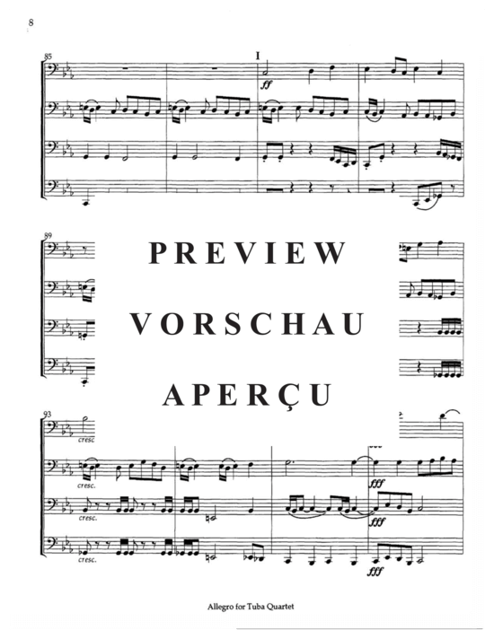 Product gallery: Page 10 of 19 Allegro , , (Tuba Quartet ETTT or TTTT)
