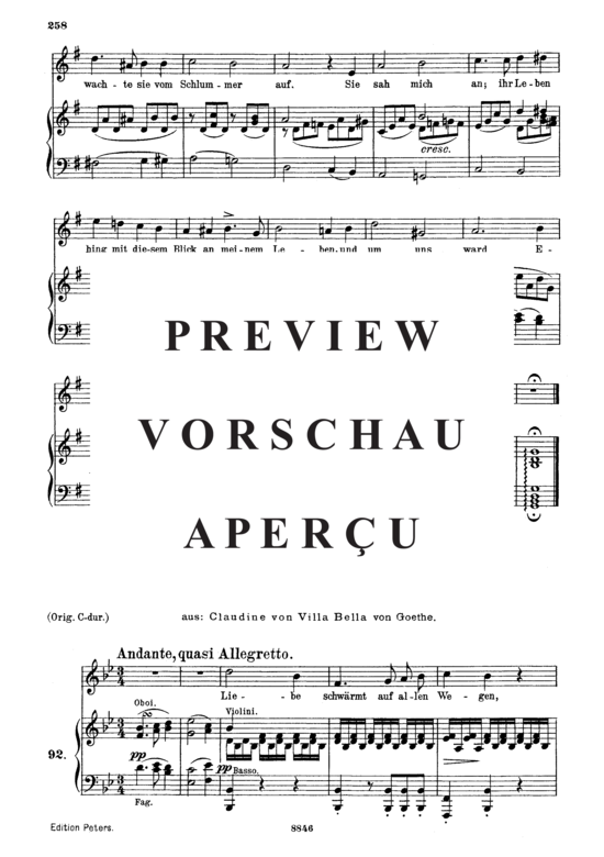 Product gallery: Page 2 of 4 Arietta der Claudine D.239-6 Liebe schwärmt auf allen Wegen, , Medium Voice and Piano