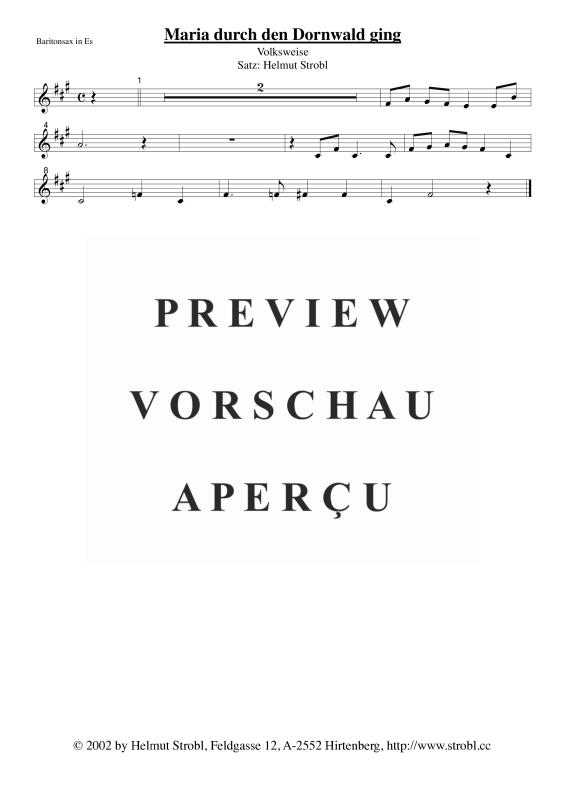 gallery: Maria durch den Dornwald ging, , Saxophonquintett AATTB