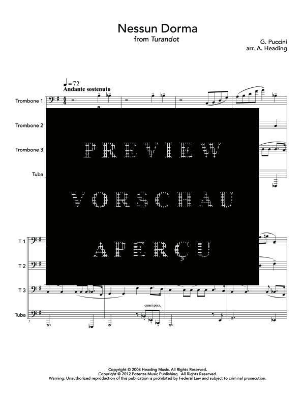 Produktgalerie: Seite 5 von 11 Nessun Dorma, , (Blechbläser Quartett 3x Posaune und Tuba)