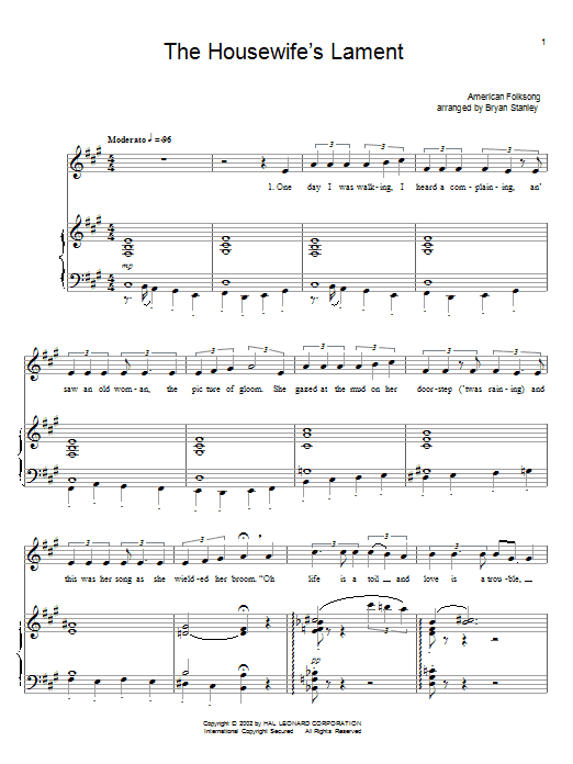 Produktgalerie: Seite 1 von 1 The Housewife's Lament, Traditional, Gesang, Gitarre, Klavier