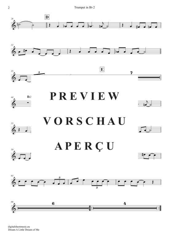 Produktgalerie: Seite 10 von 15 Dream a little dream of me , Mamas and The Papas, The, (Trompeten Trio + Klavier)