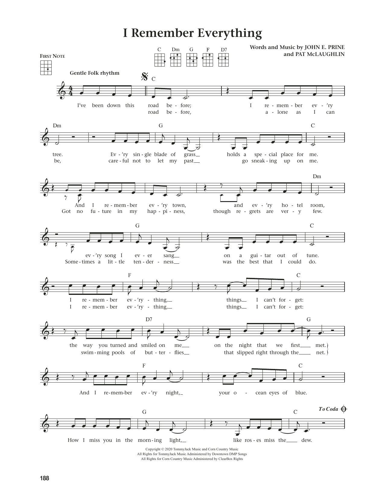Produktgalerie: Seite 1 von 1 I Remember Everything (from The Daily Ukulele) (arr. Jim Beloff), John Prine, Ukulele