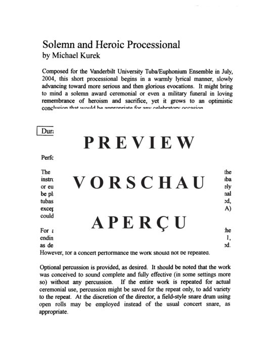 Produktgalerie: Seite 4 von 21 Solemn and Heroic Processional , , (Tuba Ensemble EEEETTTT + opt. Percussion)