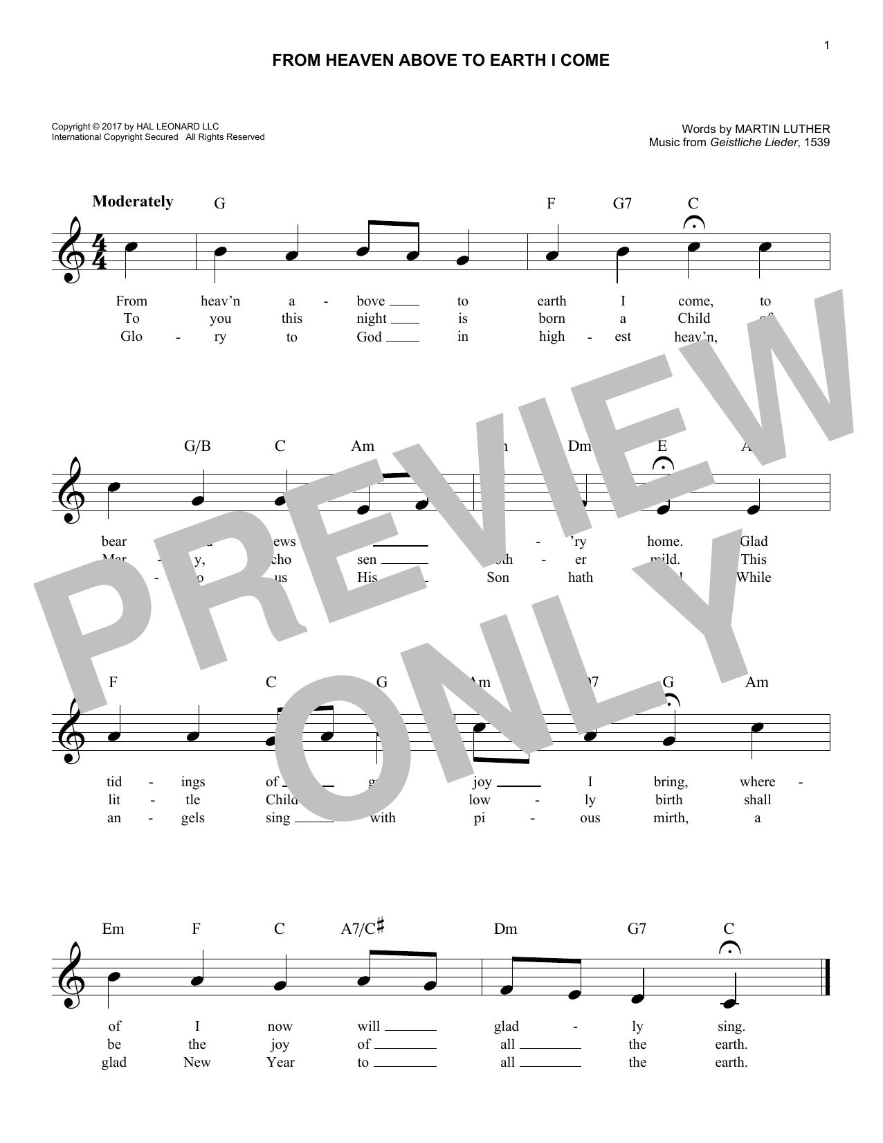 Product gallery: Page 1 of 1 From Heaven Above To Earth I Come, Geistliche Lieder
