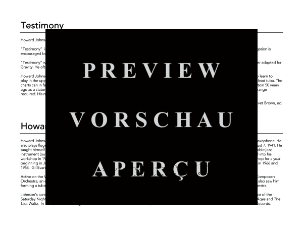 Produktgalerie: Seite 4 von 11 Testimony, , (Tuba Solo, 6x Tuba und Combo Band)