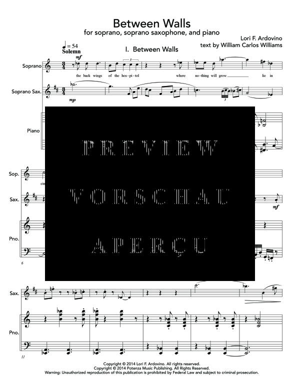 Produktgalerie: Seite 5 von 11 Between Walls, , (Trio Sopran, Sopran Saxophon und Klavier)