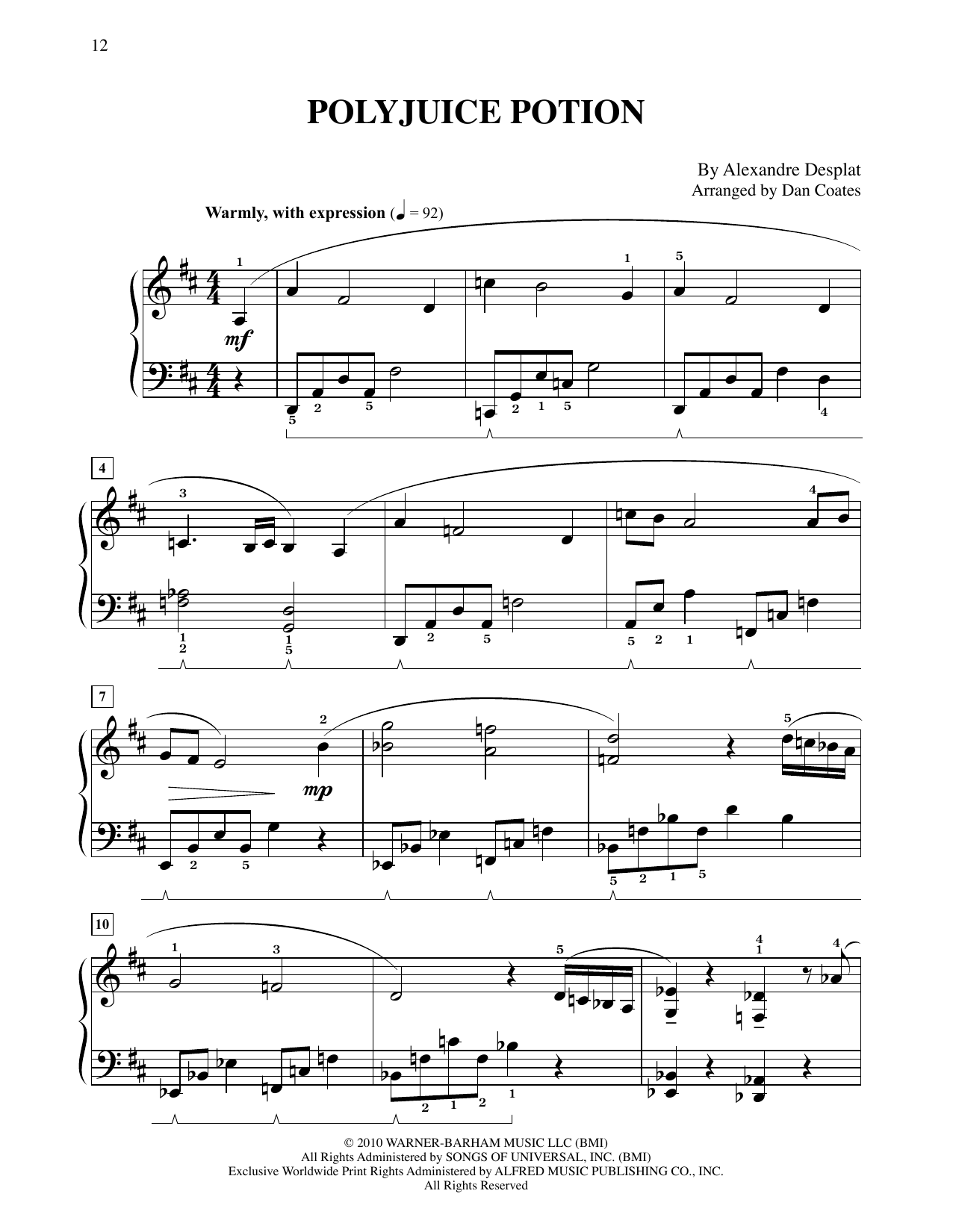 Produktbild zu: Polyjuice Potion (from Harry Potter And The Deathly Gallows, Pt. 1) (arr. Dan Coates)