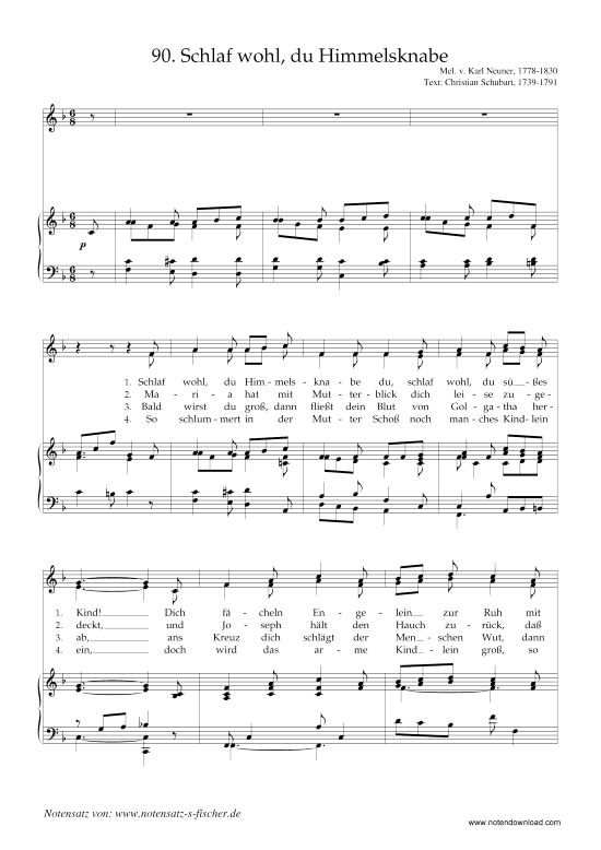 Product picture to: Schlaf wohl, du Himmelsknabe Karl Neuner, 1778-1830