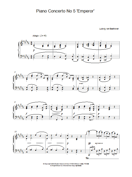 Product gallery: Page 1 of 1 Piano Concerto No 5 'Emperor', Ludwig Van Beethoven