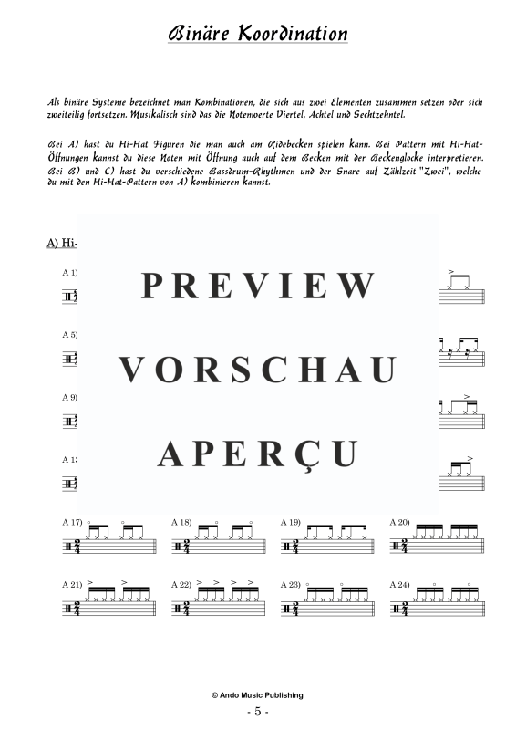 Produktgalerie: Seite 7 von 11 Groove-Koordination für Drumset Band 1, , Drum Set - Pop-Edition