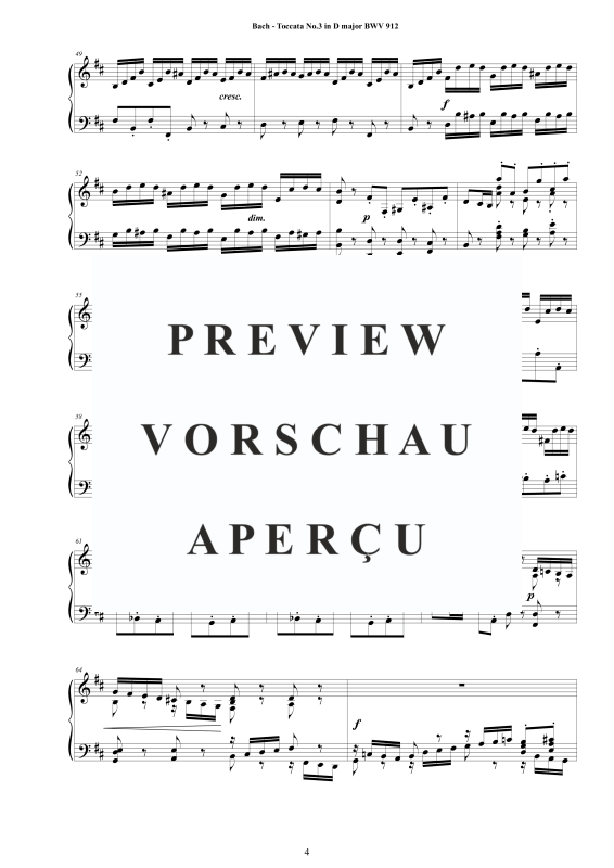 Produktgalerie: Seite 5 von 11 Toccata Nr. 3 D-Dur BWV 912, , Cembalo/Klavier Solo