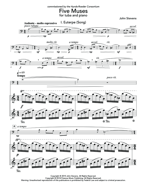 Product gallery: Page 1 of 11 Five Muses, , (tuba and piano)