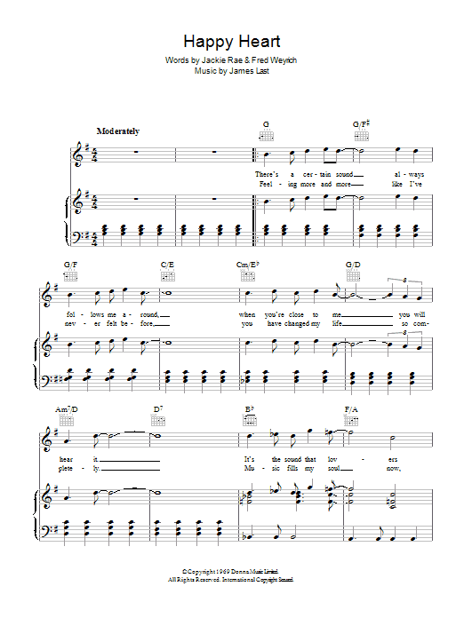 Produktgalerie: Seite 1 von 1 Happy Heart, James Last, Gesang, Gitarre, Klavier