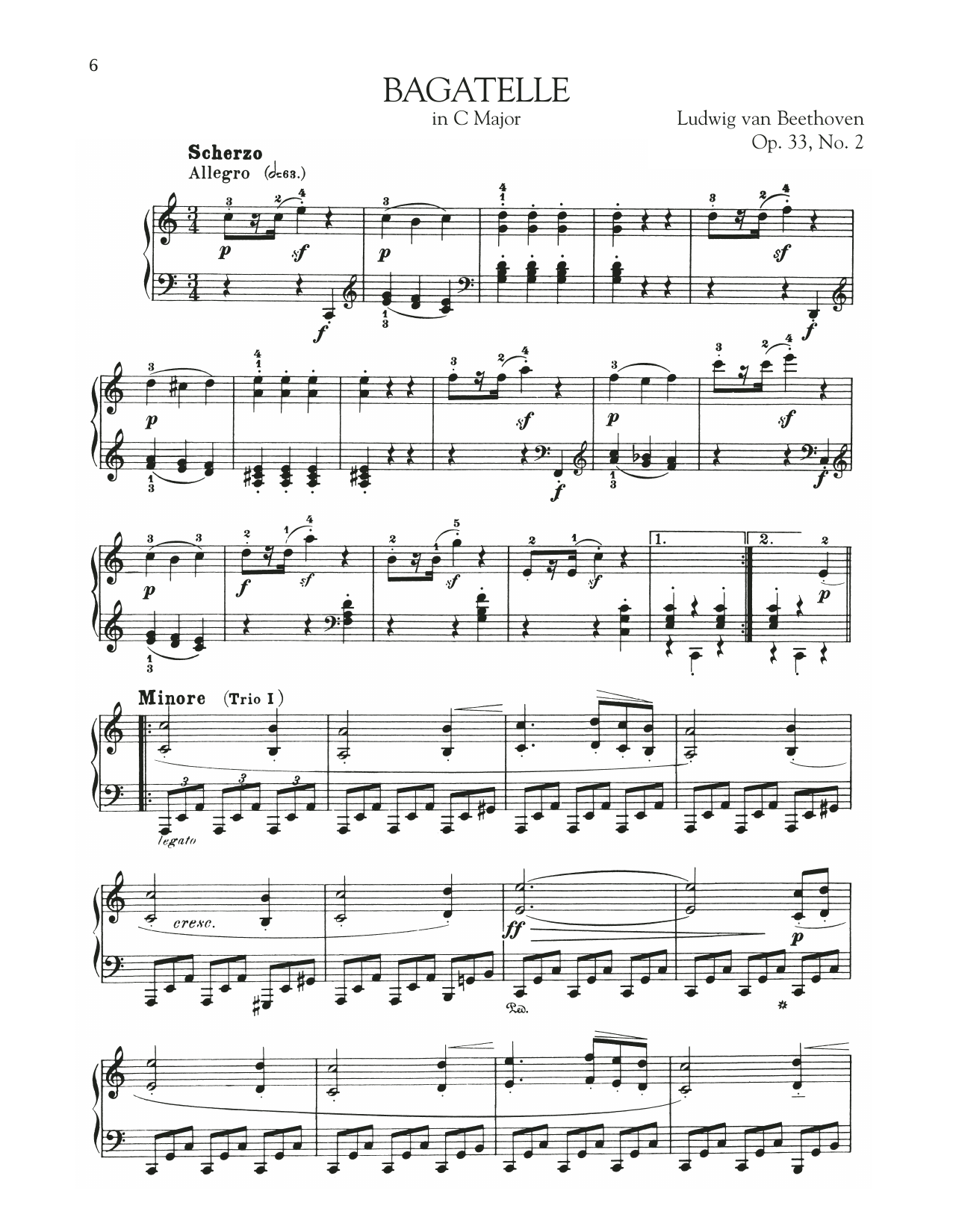 Product gallery: Page 1 of 1 Bagatelle In C Major, Op. 33, No. 2, Ludwig Van Beethoven