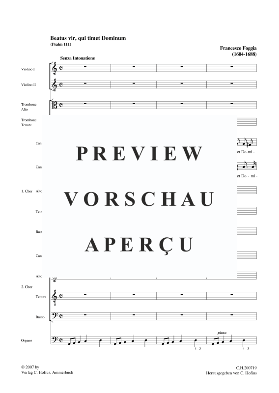 gallery: Beatus Vir , , (Gemischtes Ensemble 9 Stimmen, 2 Violinen, 2 Trombonen und BC)