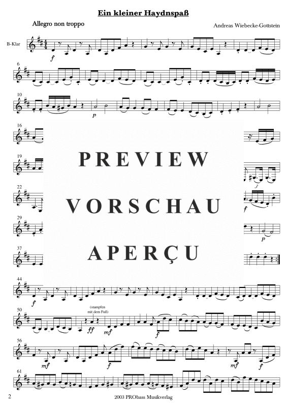 gallery: Ein kleiner Haydnspaß, , Klarinette in B und Kontrabass