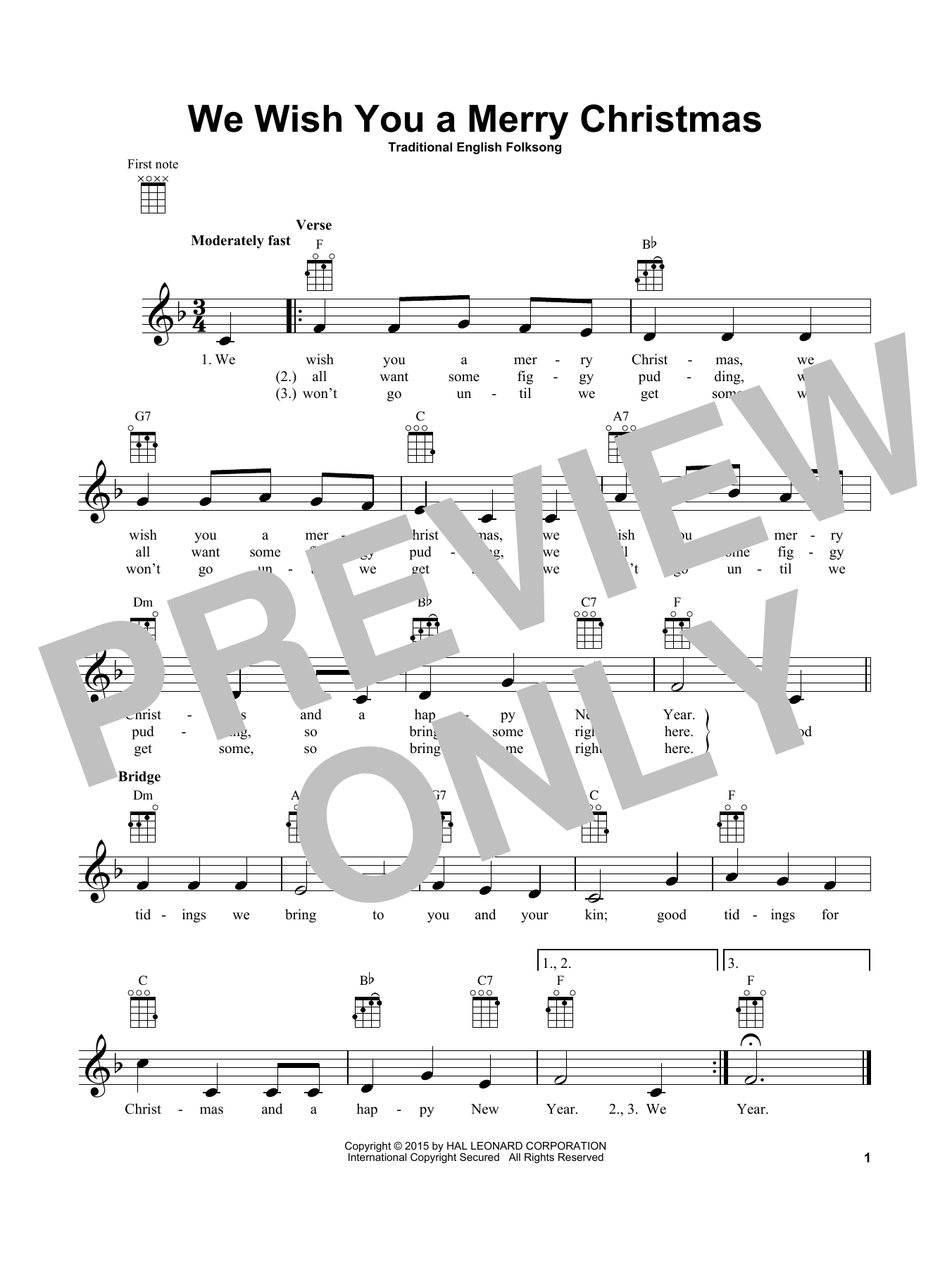 Product gallery: Page 1 of 1 We Wish You A Merry Christmas, Traditional English Folksong