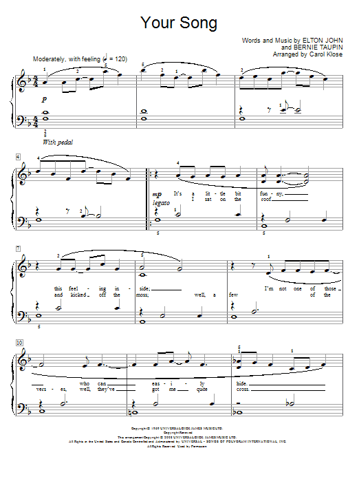 Product gallery: Page 1 of 1 Your Song, Elton John