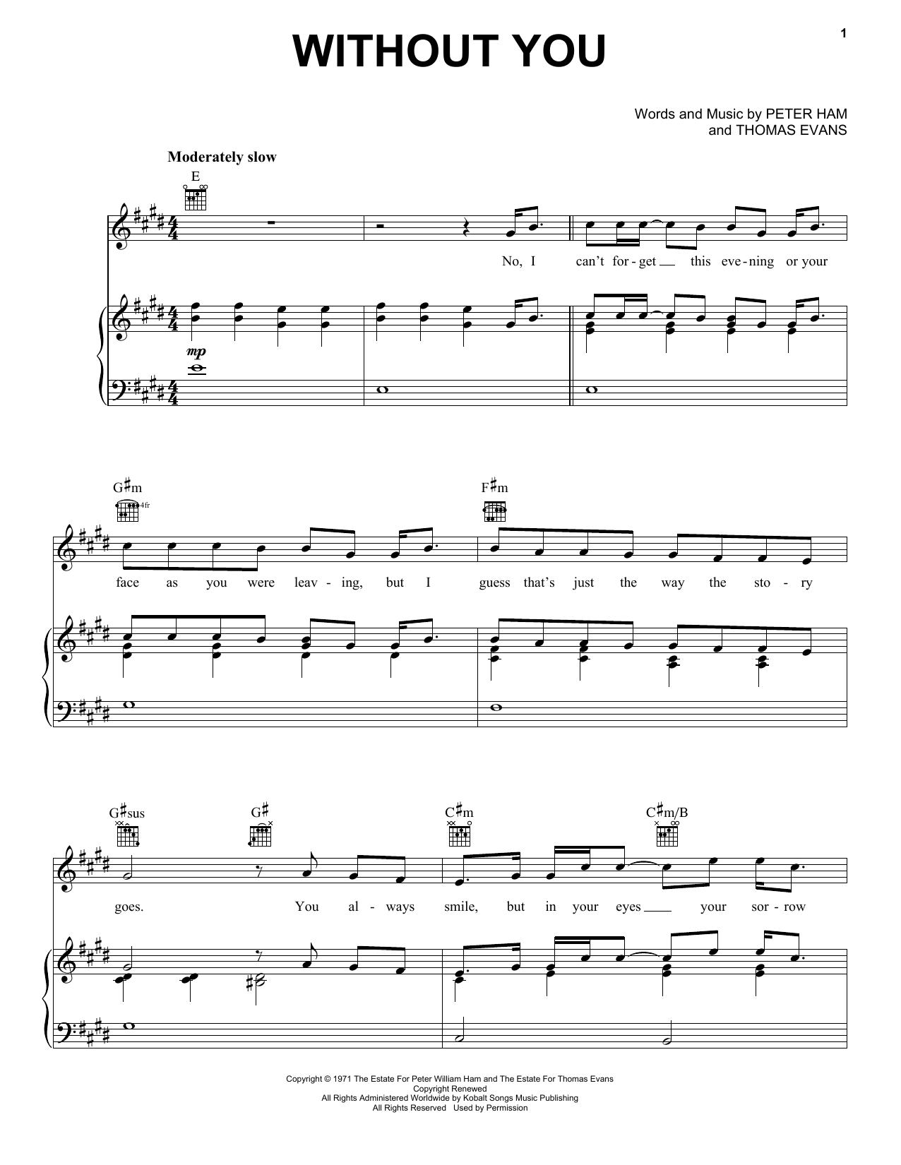 Produktgalerie: Seite 1 von 1 Without You, Harry Nilsson, Gesang, Gitarre, Klavier