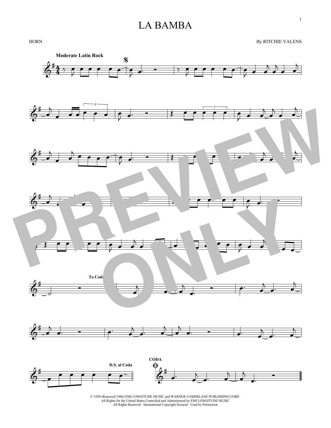 Produktgalerie: Seite 1 von 1 La Bamba, Ritchie Valens, Horn