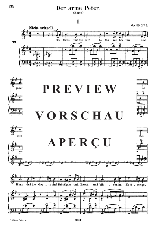 Product gallery: Page 2 of 5 Der arme Peter, Op.53 No.3, , High Voice and Piano