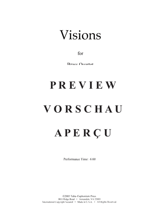Produktgalerie: Seite 3 von 21 Visions , , (Blechbläserquartett 2x Trompete, Euphonium + Tuba)