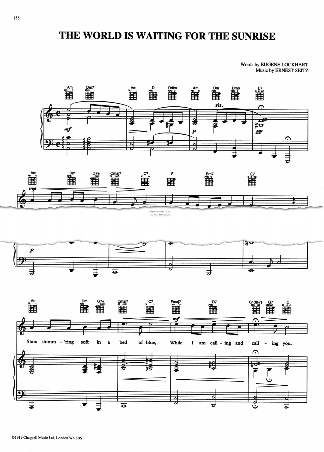 Produktgalerie: Seite 1 von 1 The World Is Waiting For The Sunrise, Ernest Seitz, Gesang, Gitarre, Klavier